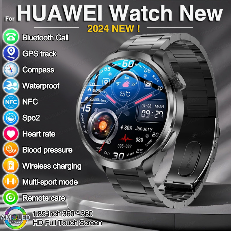 2025 New For HUAWEI Outdoor Sport Smart Watch Men 1.85 inch HD AMOLED Screen GPS Compass Altimeter Waterproof BT Call smartwatch
