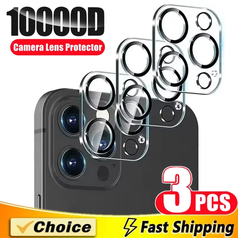 3Pcs Lens Protector Glass For iPhone 16 11 12 13 14 15 Pro Max Back Camera Protective Glass Film For IPhone 13 Mini 15 16 Plus
