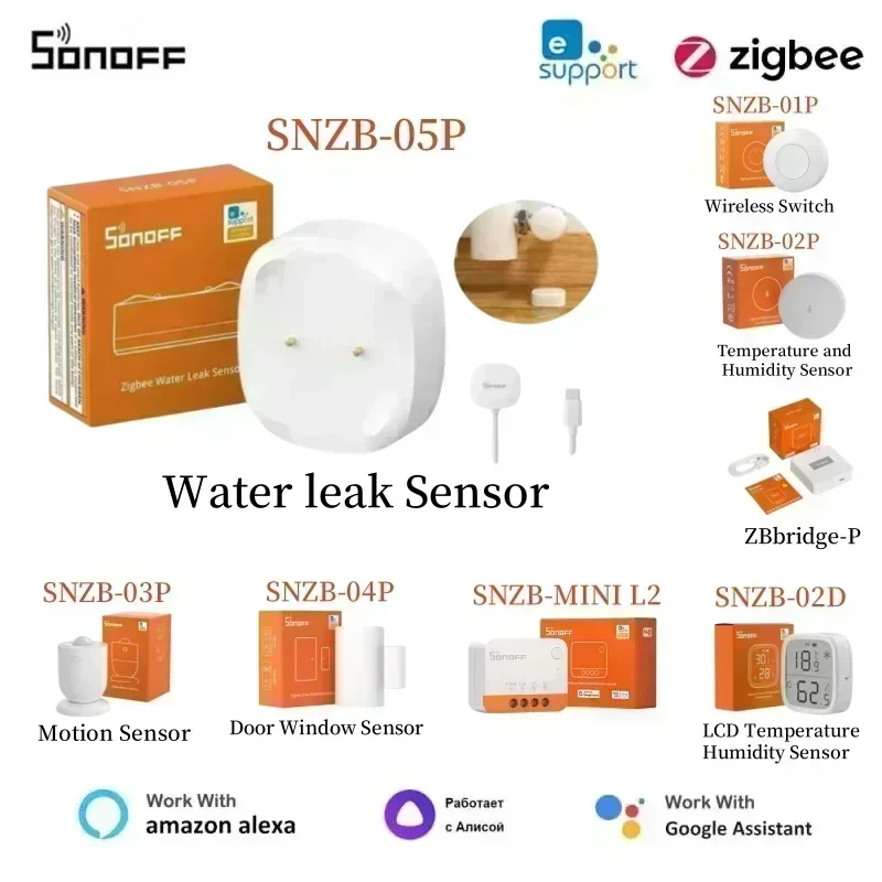 SONOFF SNZB-05P Sonoff Water Leak Sensor Sonoff Zigbee Bridge Zigbee Zbmini L2 SNZB-02D SNZB-02p SNZB-04P SNZB-03P SNZB-01P